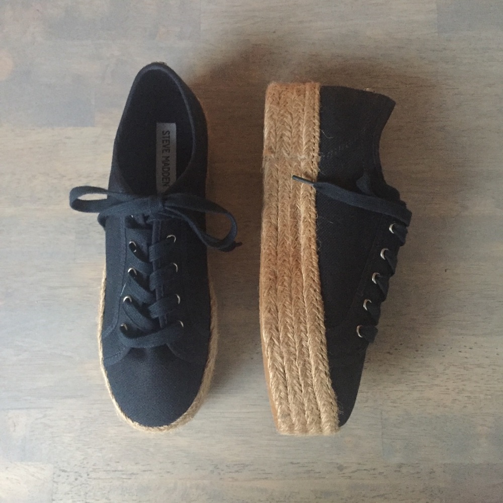 Steve Madden Platform Espadrille Sneaker- Navy